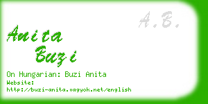 anita buzi business card